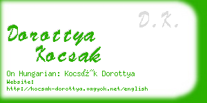 dorottya kocsak business card